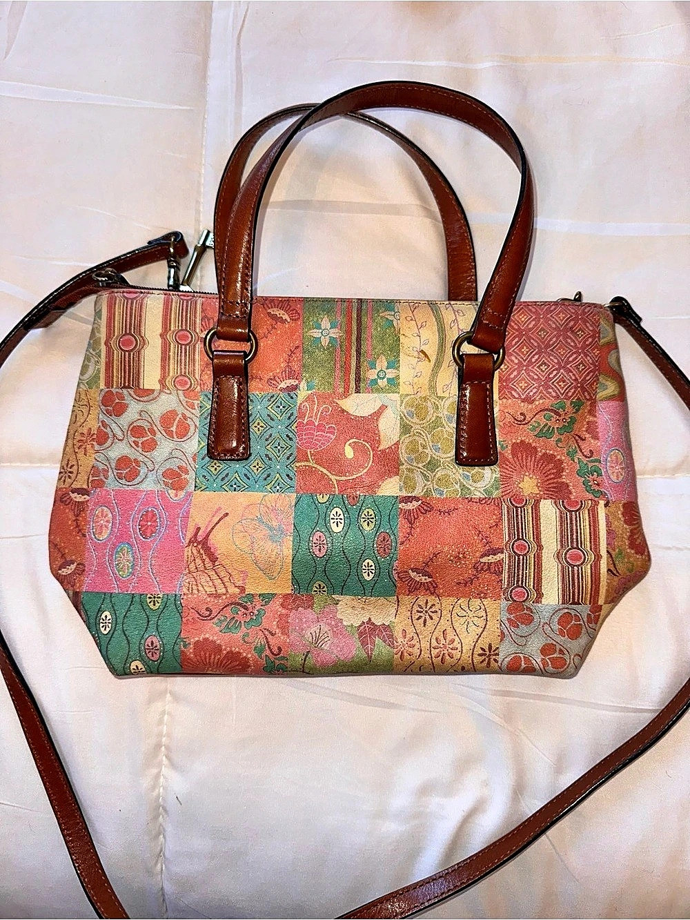 Fossil Multicolor Patchwork Shoulder Bag